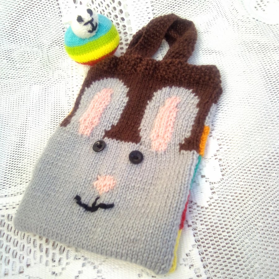 Easter Bunny Egg Hunt Bags, Children's Knitted Bag, Easter Bag, Child's Bag
