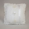 Ivory Pincushion Linen and Lace with Picot Edging 