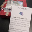 Fluorite gemstone handmade bracelet with charm and meaning card