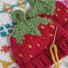Hand Knitted Strawberry Hat Baby Child Knit Accessories 