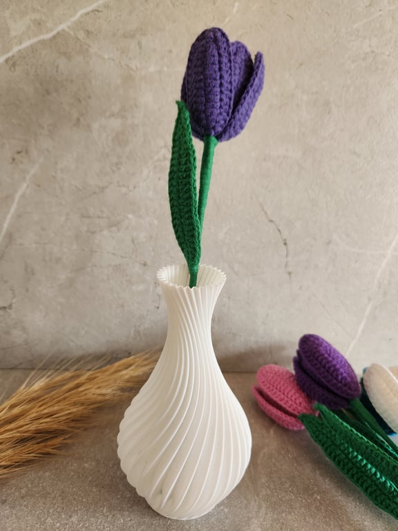 Handmade crocheted Tulip, Everlasting flowers 