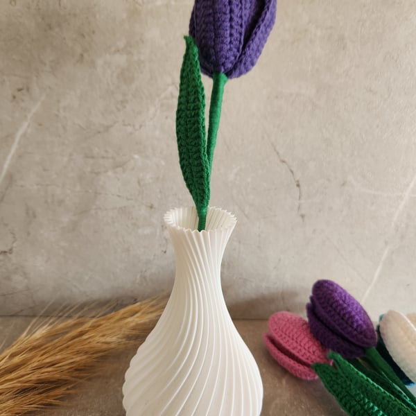 Handmade crocheted Tulip, Everlasting flowers 