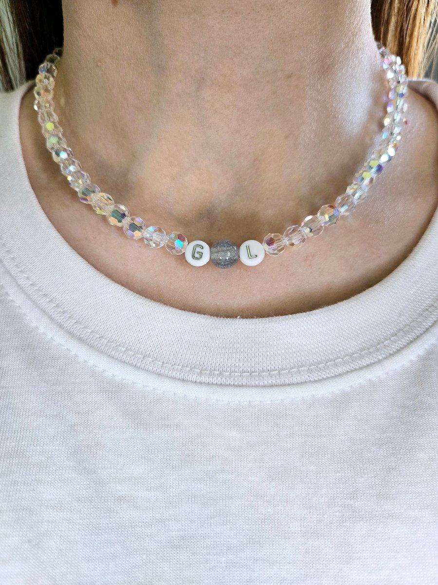 Personalised AB Round Preciosa Crystals Necklace