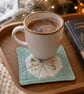 Handmade Christmas Coasters Set Festive Fabric Table Accessories  - Image 4