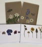Pack of 4 Handmade Real Pressed Flower Greeting Cards  - Image 1