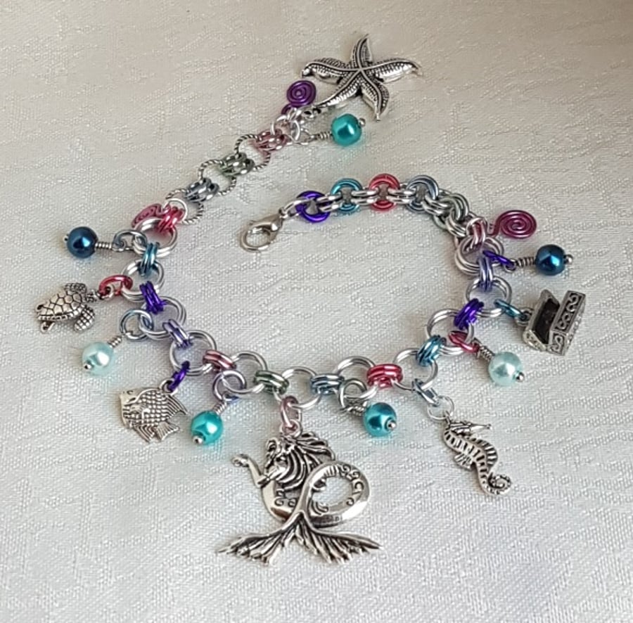 Beautiful Mermaid Charm Bracelet 