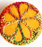 Buttons 1 inch button Hand Dyed Silks and Cottons Free Machine Embroidery Button