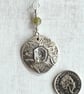 Sterling silver botanical pendant with daffodil and tourmaline. - Image 3