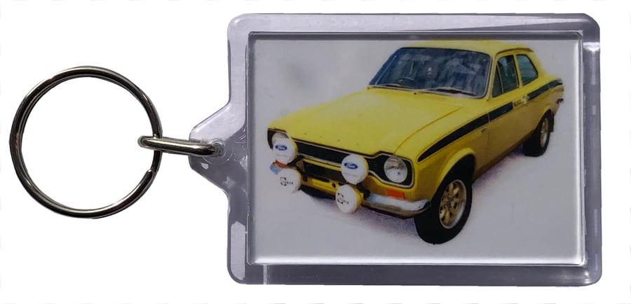 Ford Escort Mexico Mk1 1974 - Keyring with 50x35mm Insert - Classic Car Fan