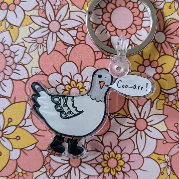 Pirate pigeon keyring