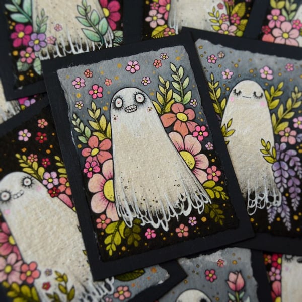 spring ghost - original aceo illustration