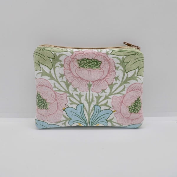 Coin purse in floral William Morris fabric Myrtle