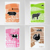 All four Farmyard Animals screen prints, hand pulled