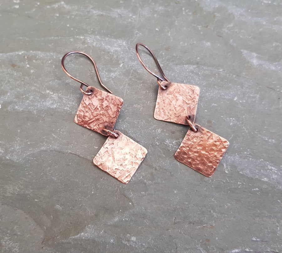 Rustic Copper Earrings