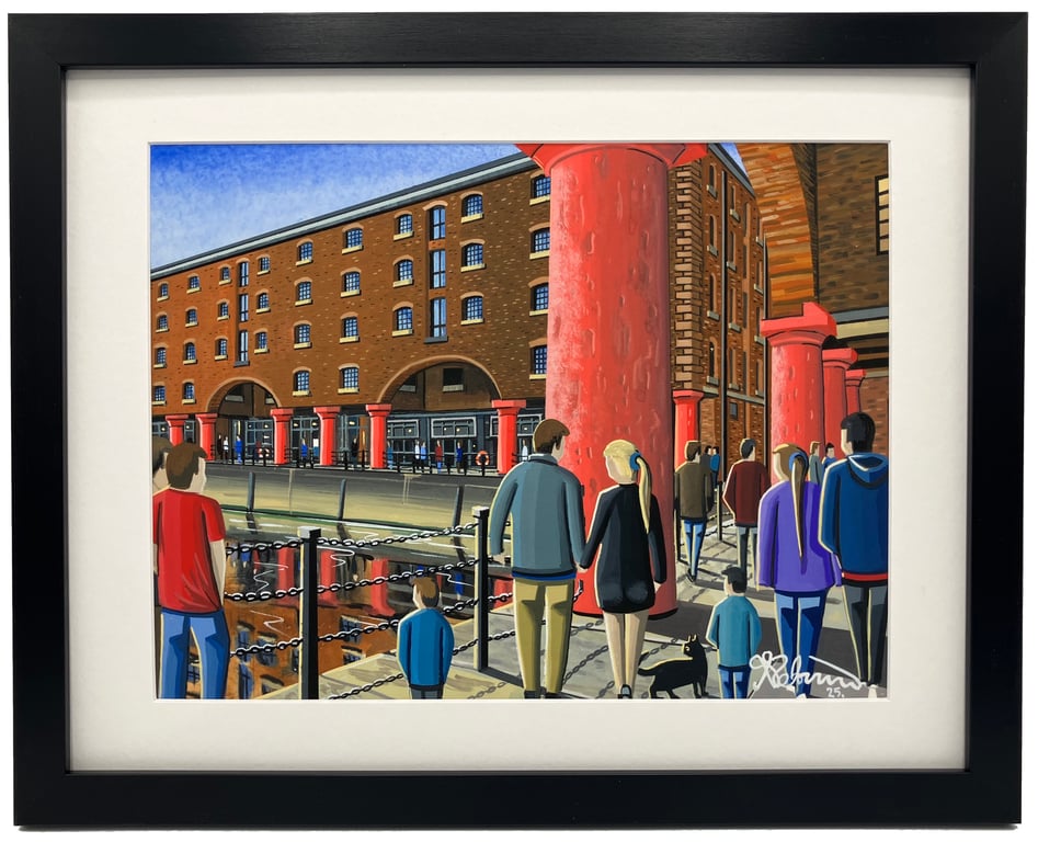 Liverpool, Royal Albert, Urban Cityscape Dock Framed Art Print 14" x 11" Frame 