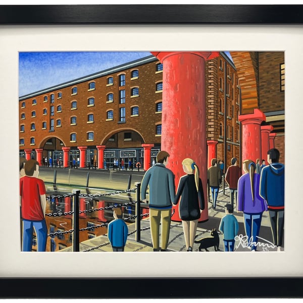 Liverpool, Royal Albert, Urban Cityscape Dock Framed Art Print 14" x 11" Frame 