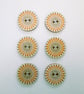 Mandala wood buttons, set of 6, 2.5cm diameter