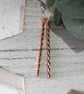 Earrings, Sterling Silver & Copper Long Elegant Spiral Twist Droppers - Image 6
