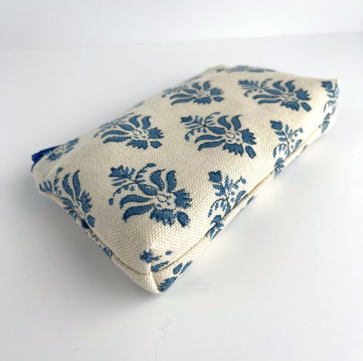 Large Purse with Blue Floral Motifs - Folksy