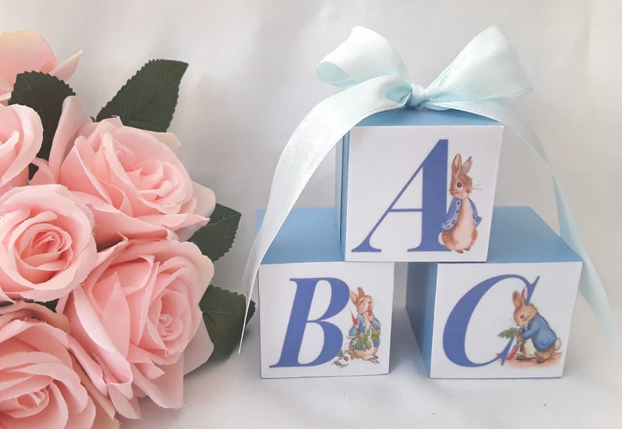 ABC Peter Rabbit Wood Blocks,Alphabet Blocks,Nursery Decor,Beatrix Potter Blocks