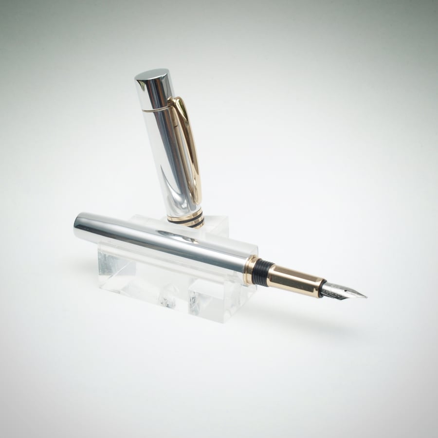 Pen. Handmade Aluminium Fountain Pen.