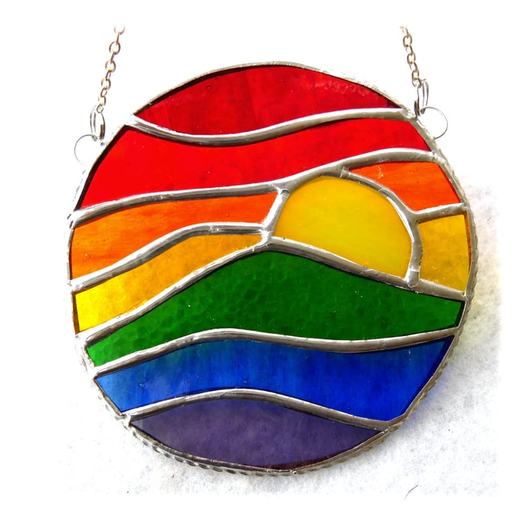 Rainbow Waves Stained Glass Suncatchers 026