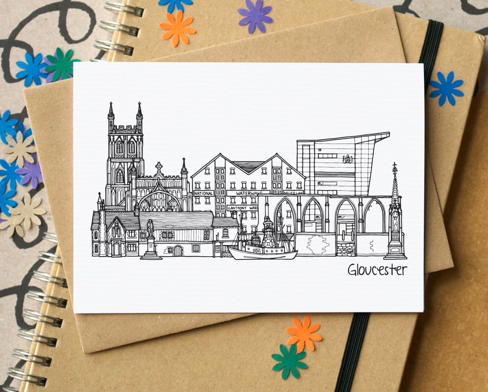 Gloucester Skyline Greetings Card
