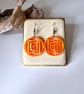 Orozco Maze Acrylic Orange Earrings