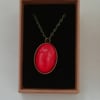 Marble clay glass costume jewellery pendant with a bronze metal chain  