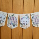Our house pastel pennant bunting flag banner - postage included in price 