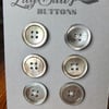 6 Vintage Mother of Pearl Buttons 24mm