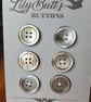 6 Vintage Mother of Pearl Buttons 24mm