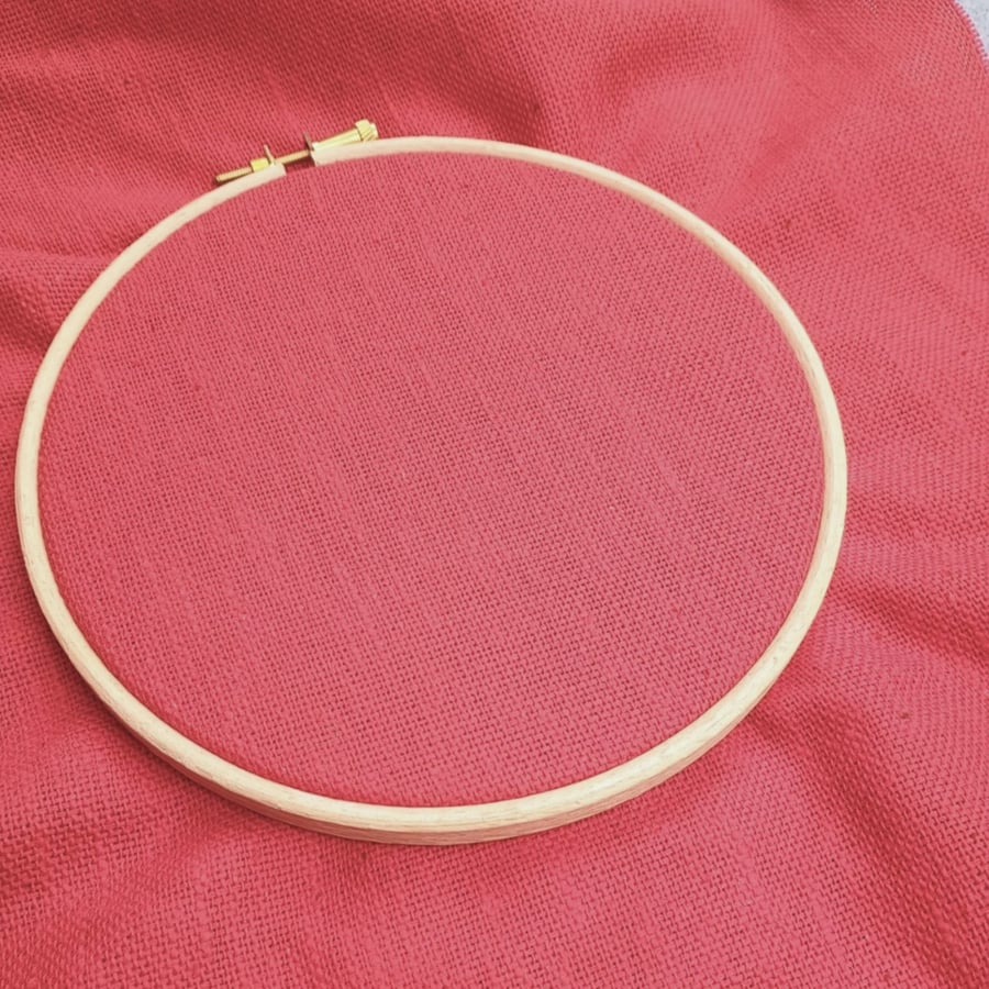 Linen embroidery fabric, 10 inch square of Red Linen - open weave