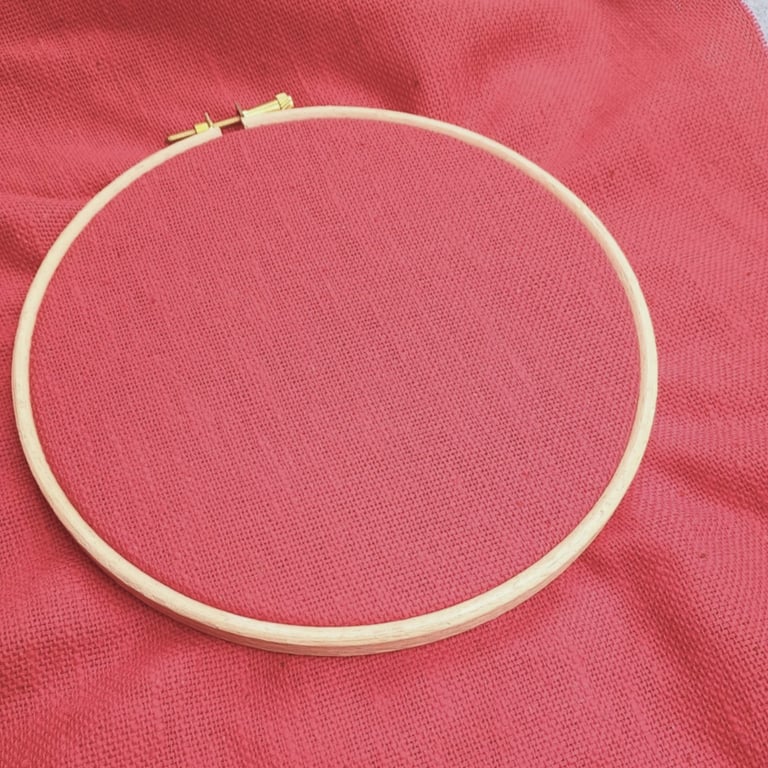 Linen embroidery fabric, 10 inch square of Red Linen - open weave