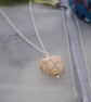 Heart pendant necklace fine silver chain - Image 2