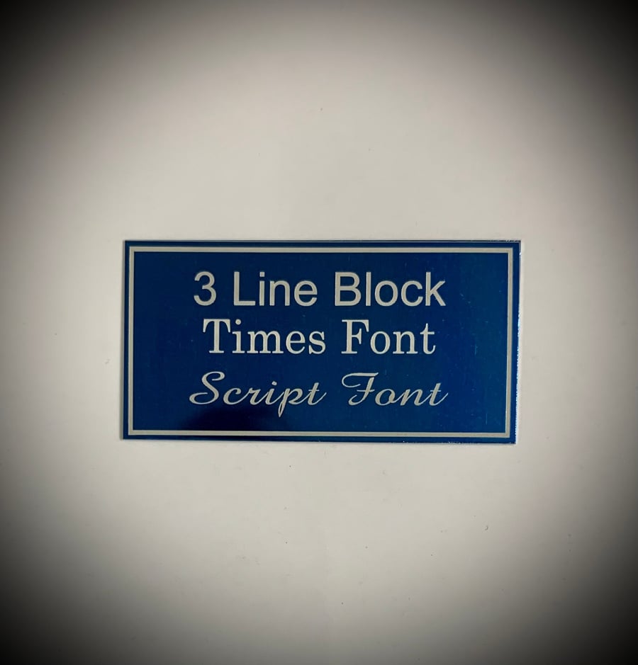 50mm x 25mm Blue Engraving Plate with border
