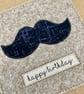 Moustache appliqué birthday card - Image 3