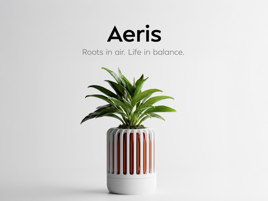 Modern Ribbed Planter with Airflow Handmade 3D Printed Plant Pot Orchid Planter