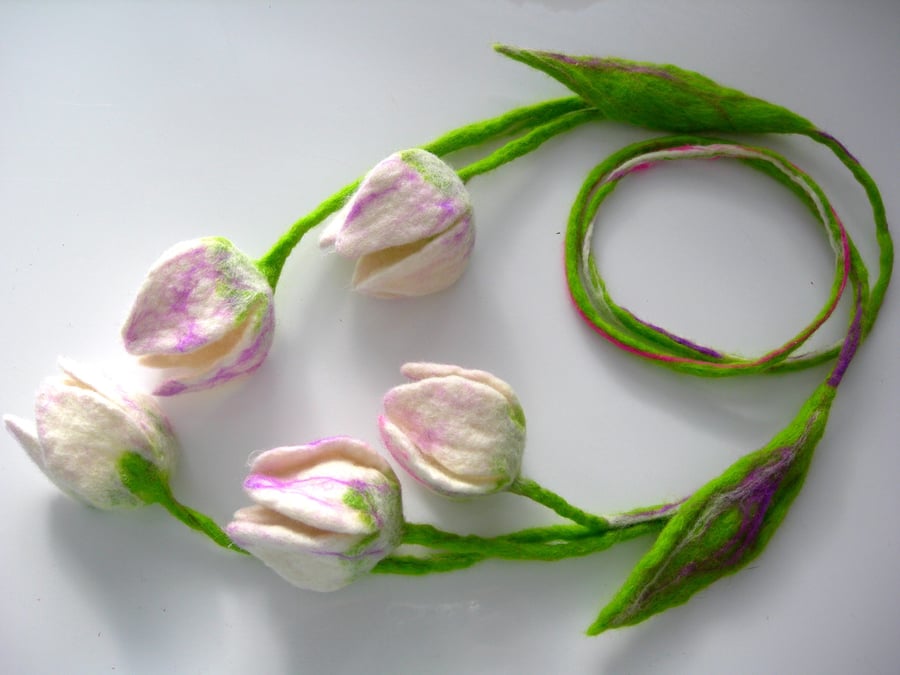  SALE.......  Hand Felted, Wool Jewelry felted scarf necklace FELTED -100% WOOL 