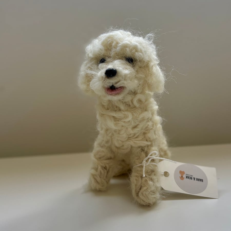 Needle felted Cockapoo, Maltipoo, Cavapoo style curly coated dog, felt dog