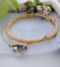 Sari bangle charm bracelet set with key (olive) - Image 1