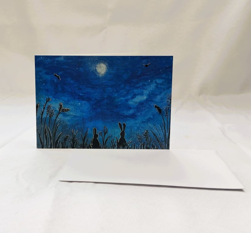 Moongazing - Greetings Card