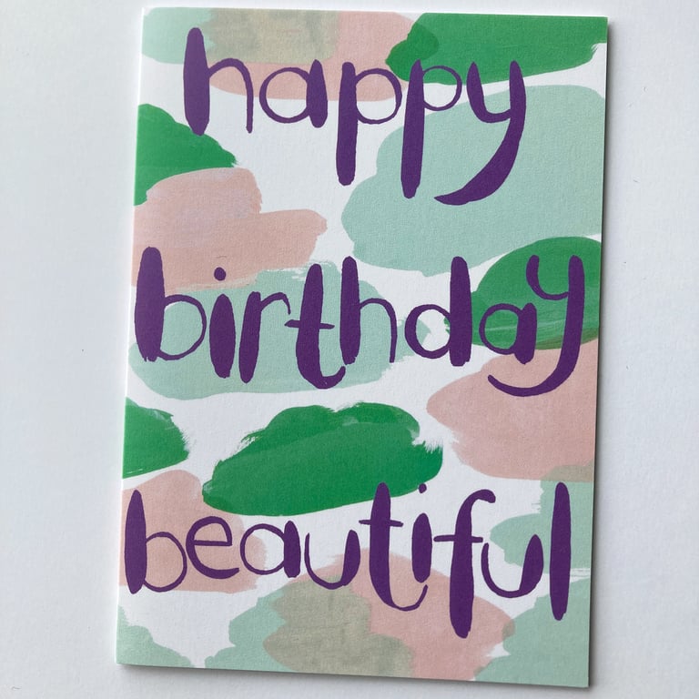 Happy Birthday Beautiful! calligraphy style 