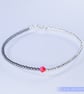 Bracelet dainty sterling silver and Swarovski glass pearl  - Image 1