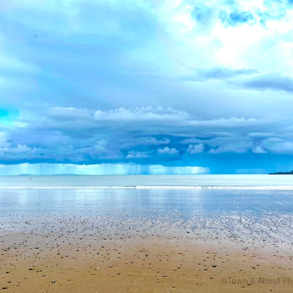 Stormy Blue Sky and Ocean, Tenby, Wales – Print and Framed Options Available