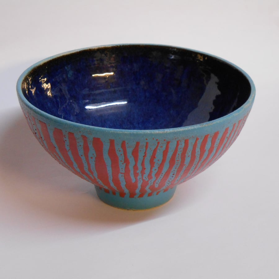 Unique One off Red and Blue Bowl.