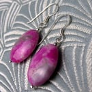 Pink Jasper Earrings, Pink Semi-precious Bead Earrings, Pink Bead Earrings FE2