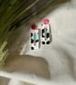Animal Print Geometric Rectangle Statement Earrings