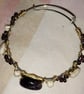 Amethyst and Howlite Crystal Wired Bangle