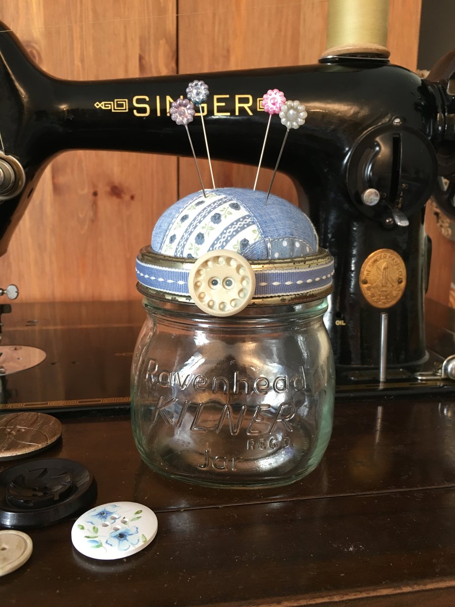 Vintage Kilner Jar Pin cushion